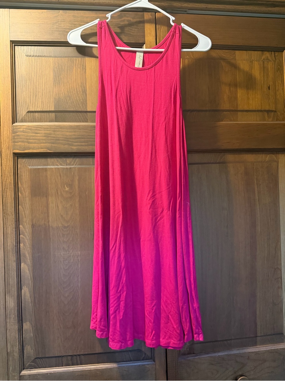 Allison Joy Sleeveless Midi Dress in Hot Pink